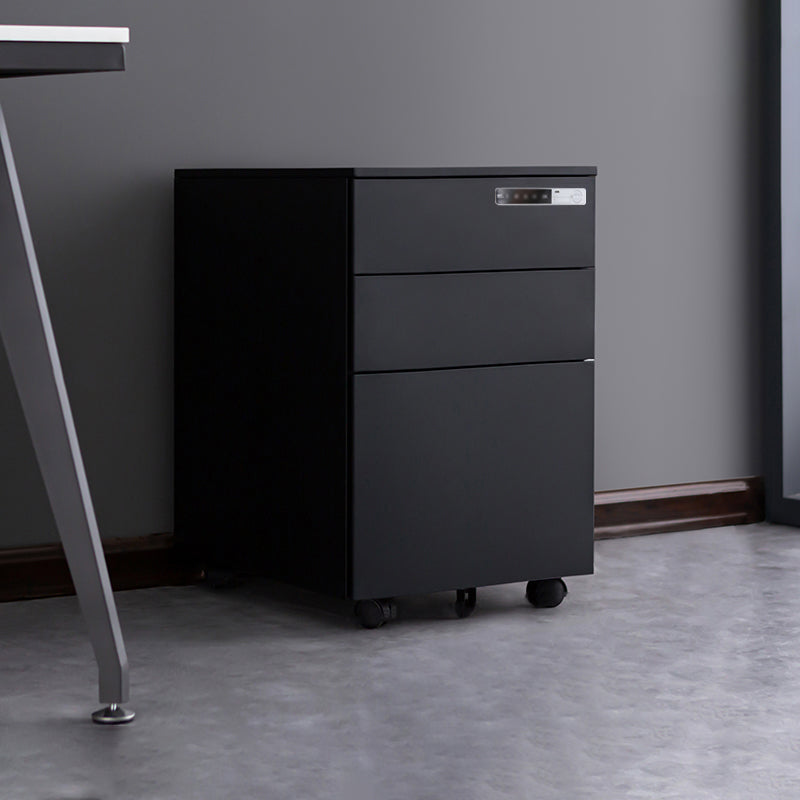 Zeitgenössische Aktenschränke Stahlrahmen Elektronische Sperrdateischrank mit Rädern