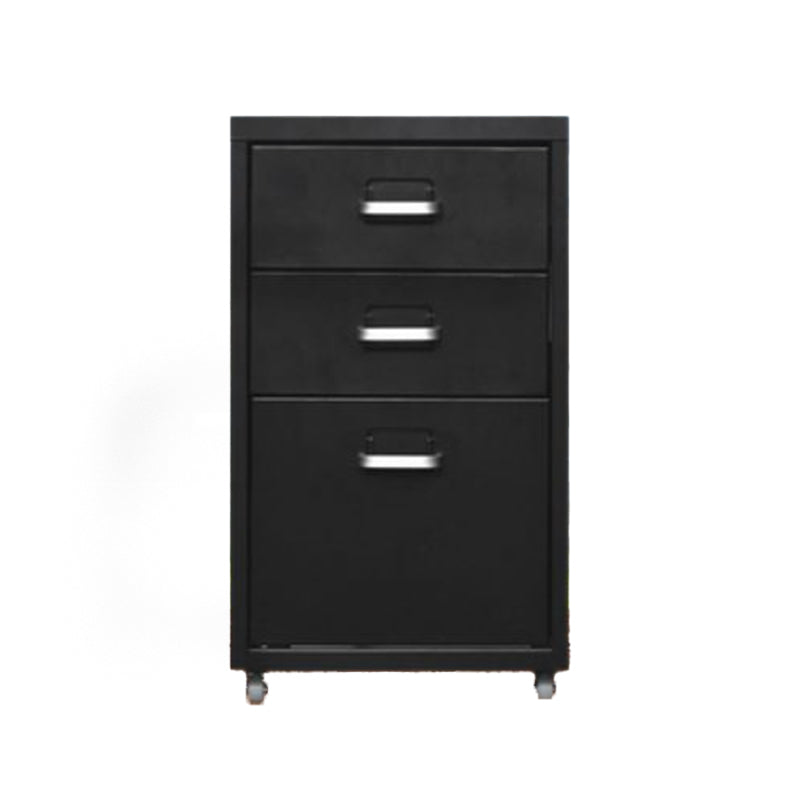 Traditional Cabinet Metal Vertical File with Drawers and Pedestal Cabinet Black 3 Clearhalo 'Filing Cabinets' 'filling_cabinets' 'furn' 'furn_filling_cabinets' 'Furniture' 'Office Furniture' 6398228