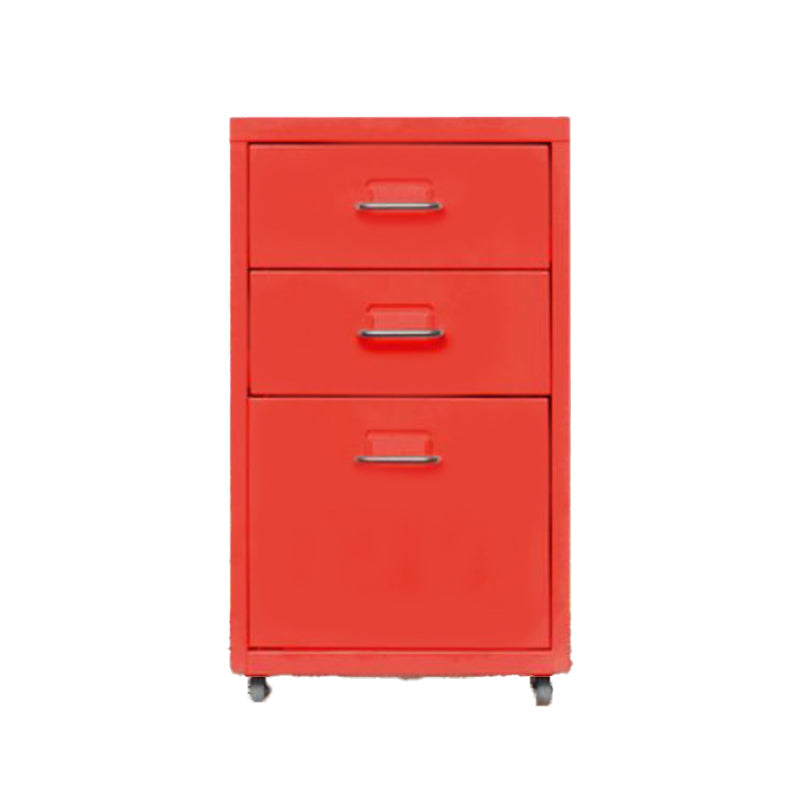 Traditional Cabinet Metal Vertical File with Drawers and Pedestal Cabinet Red 3 Clearhalo 'Filing Cabinets' 'filling_cabinets' 'furn' 'furn_filling_cabinets' 'Furniture' 'Office Furniture' 6398231