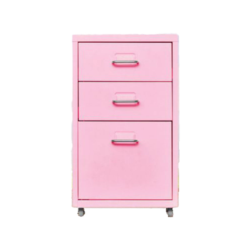 Traditional Cabinet Metal Vertical File with Drawers and Pedestal Cabinet Pink 3 Clearhalo 'Filing Cabinets' 'filling_cabinets' 'furn' 'furn_filling_cabinets' 'Furniture' 'Office Furniture' 6398233