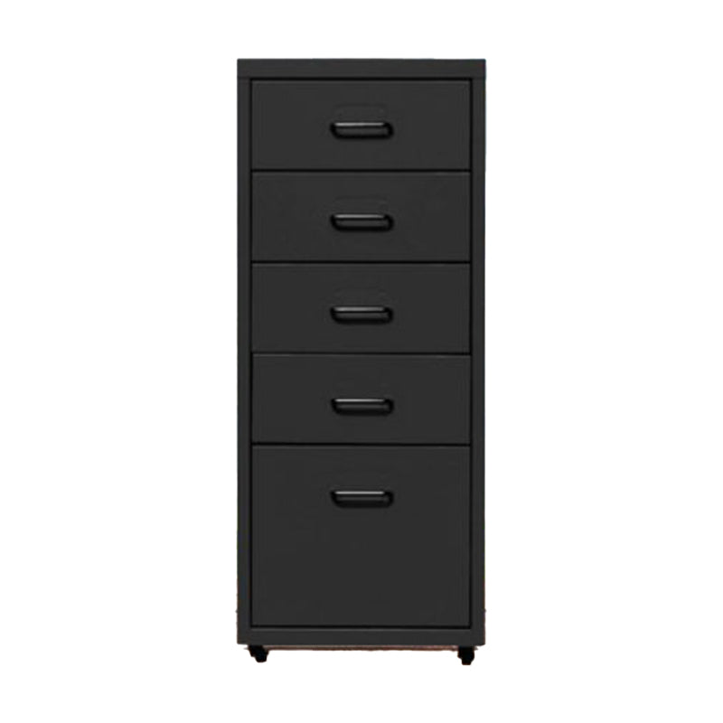 Traditional Cabinet Metal Vertical File with Drawers and Pedestal Cabinet Black 5 Clearhalo 'Filing Cabinets' 'filling_cabinets' 'furn' 'furn_filling_cabinets' 'Furniture' 'Office Furniture' 6398238