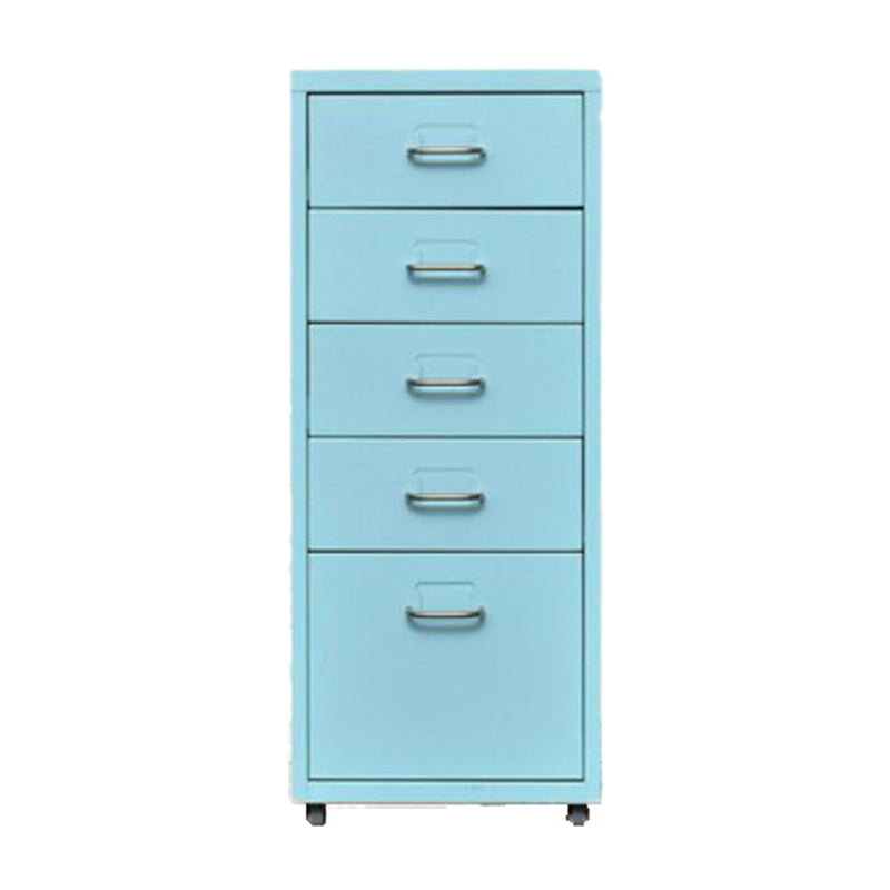 Traditional Cabinet Metal Vertical File with Drawers and Pedestal Cabinet Blue 5 Clearhalo 'Filing Cabinets' 'filling_cabinets' 'furn' 'furn_filling_cabinets' 'Furniture' 'Office Furniture' 6398246