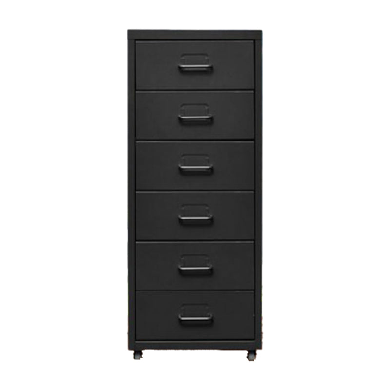Traditional Cabinet Metal Vertical File with Drawers and Pedestal Cabinet Black 6 Clearhalo 'Filing Cabinets' 'filling_cabinets' 'furn' 'furn_filling_cabinets' 'Furniture' 'Office Furniture' 6398247