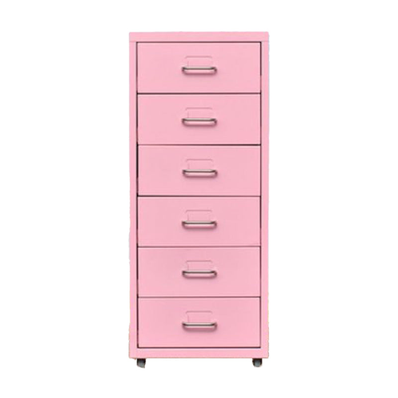 Traditional Cabinet Metal Vertical File with Drawers and Pedestal Cabinet Pink 6 Clearhalo 'Filing Cabinets' 'filling_cabinets' 'furn' 'furn_filling_cabinets' 'Furniture' 'Office Furniture' 6398253
