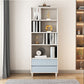 Modern Wooden Bookcase Standard Open Back Bookshelf with Drawers