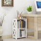 Engineered Wood Bookshelf Modern Open Back White Bookcase , 9.4" W