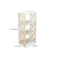 Engineered Wood Bookshelf Modern Open Back White Bookcase , 9.4" W