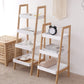 Contemporary Open Shelf Bookcase Bamboo Bookshelf with Shelves for Living Room