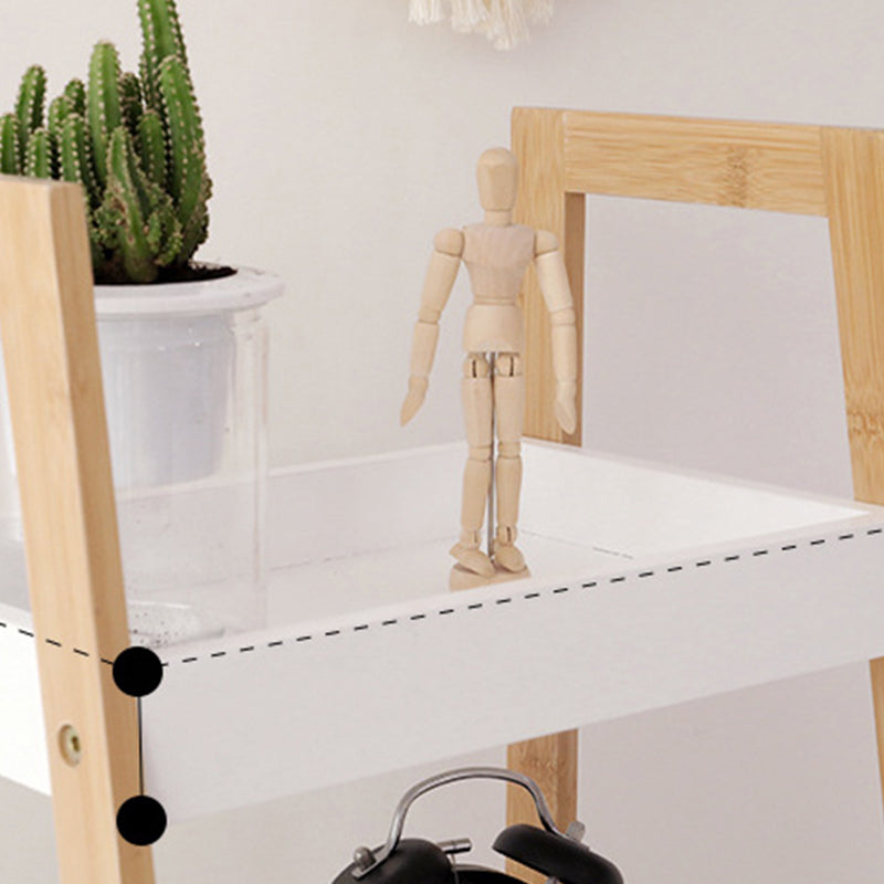 Contemporary Open Shelf Bookcase Bamboo Bookshelf with Shelves for Living Room