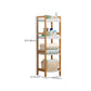 Contemporary Open Shelf Bookcase Bamboo Bookshelf with Shelves for Living Room