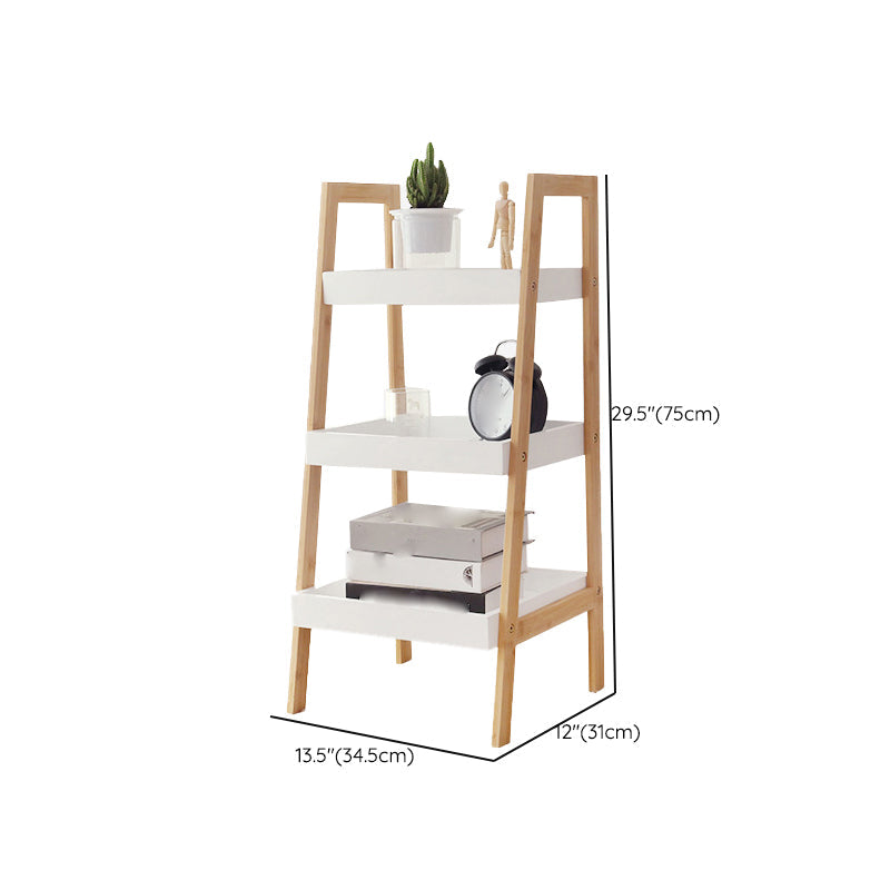 Contemporary Open Shelf Bookcase Bamboo Bookshelf with Shelves for Living Room