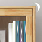Contemporary Shelf Bookcase Pine Bookshelf with Doors for Living Room