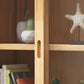 Contemporary Shelf Bookcase Pine Bookshelf with Doors for Living Room