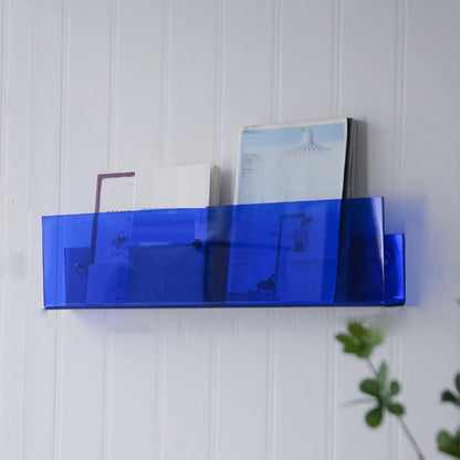 Contemporary Wall Mounted Bookshelf Acrylic Book Shelf for Living Room Blue Clearhalo 'Bookcases' 'furn' 'furn_bookcases' 'Furniture' 'Office Furniture' 6398494