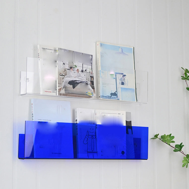 Contemporary Wall Mounted Bookshelf Acrylic Book Shelf for Living Room Clearhalo 'Bookcases' 'furn' 'furn_bookcases' 'Furniture' 'Office Furniture' 6398498