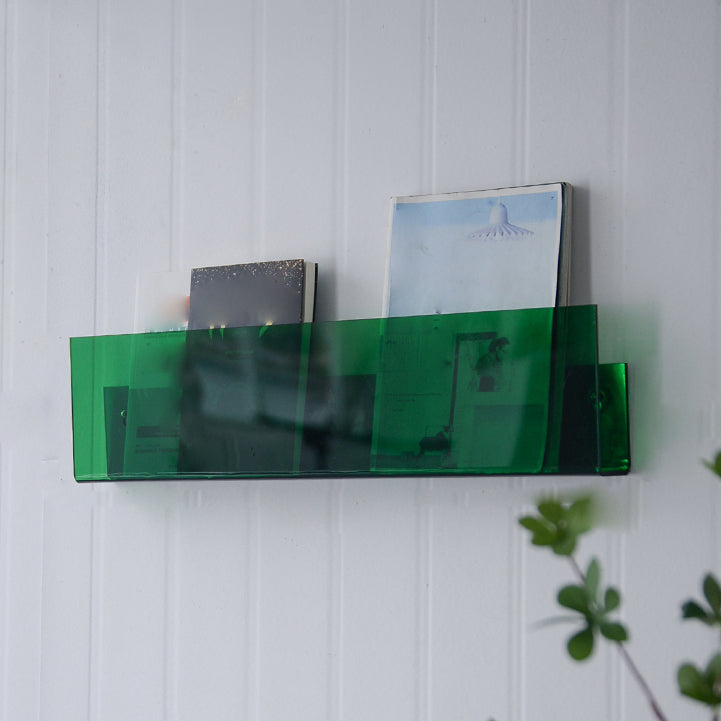 Contemporary Wall Mounted Bookshelf Acrylic Book Shelf for Living Room Green Clearhalo 'Bookcases' 'furn' 'furn_bookcases' 'Furniture' 'Office Furniture' 6398499
