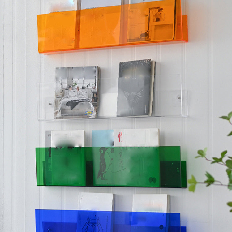 Contemporary Wall Mounted Bookshelf Acrylic Book Shelf for Living Room Clearhalo 'Bookcases' 'furn' 'furn_bookcases' 'Furniture' 'Office Furniture' 6398502