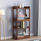 Contemporary Open Shelf Bookcase Rubberwood Bookshelf for Living Room