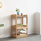 Contemporary Open Shelf Bookcase Rubberwood Bookshelf for Living Room
