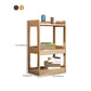 Contemporary Open Shelf Bookcase Rubberwood Bookshelf for Living Room
