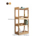 Contemporary Open Shelf Bookcase Rubberwood Bookshelf for Living Room