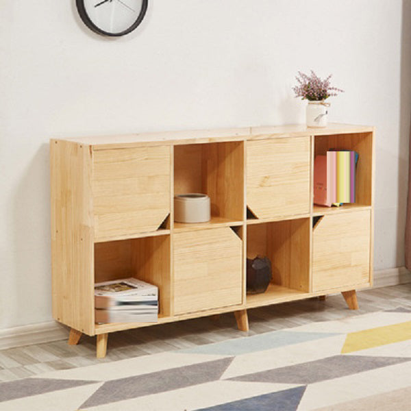 Contemporary Horizontal Shelf Bookcase Pine Bookshelf for Living Room 56"L x 12"W x 33"H 4 Clearhalo 'Bookcases' 'furn' 'furn_bookcases' 'Furniture' 'Office Furniture' 6398525