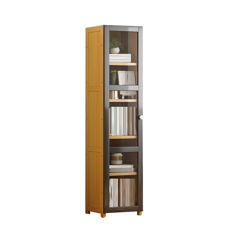 Libreria di bambù di scaffale contemporanea con porte per soggiorno