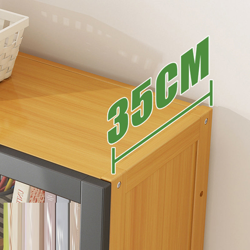 Libreria di bambù di scaffale contemporanea con porte per soggiorno