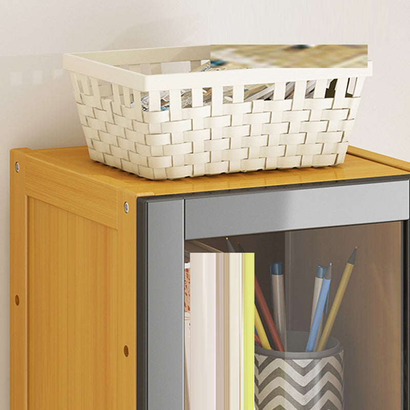 Libreria di bambù di scaffale contemporanea con porte per soggiorno