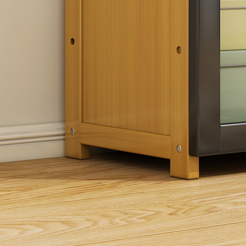 Libreria di bambù di scaffale contemporanea con porte per soggiorno