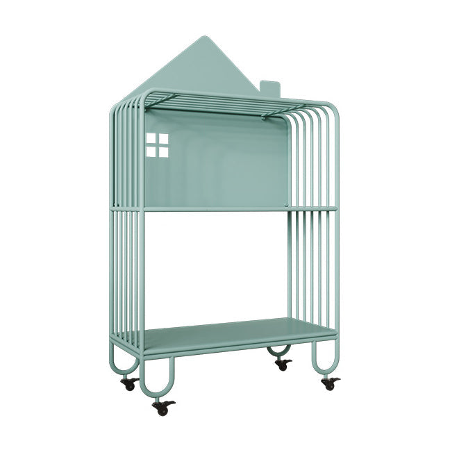 11" Wide Contemporary Bookshelf Open Back Shelves Included Iron Bookcase