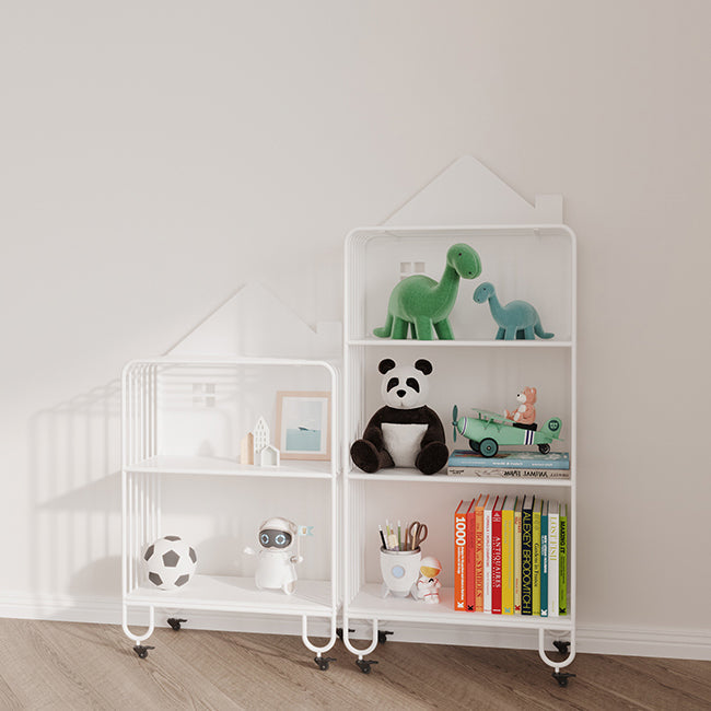 11" Wide Contemporary Bookshelf Open Back Shelves Included Iron Bookcase