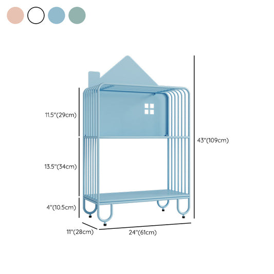 11" Wide Contemporary Bookshelf Open Back Shelves Included Iron Bookcase