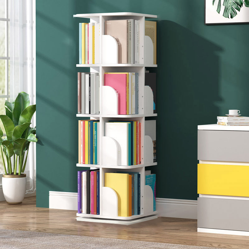 Contemporary Wooden Bookcase Closed Back Shelf Bookcase with Caster