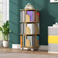 Contemporary Wooden Bookcase Closed Back Shelf Bookcase with Caster