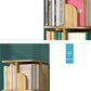 Contemporary Wooden Bookcase Closed Back Shelf Bookcase with Caster