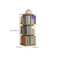 Contemporary Wooden Bookcase Closed Back Shelf Bookcase with Caster