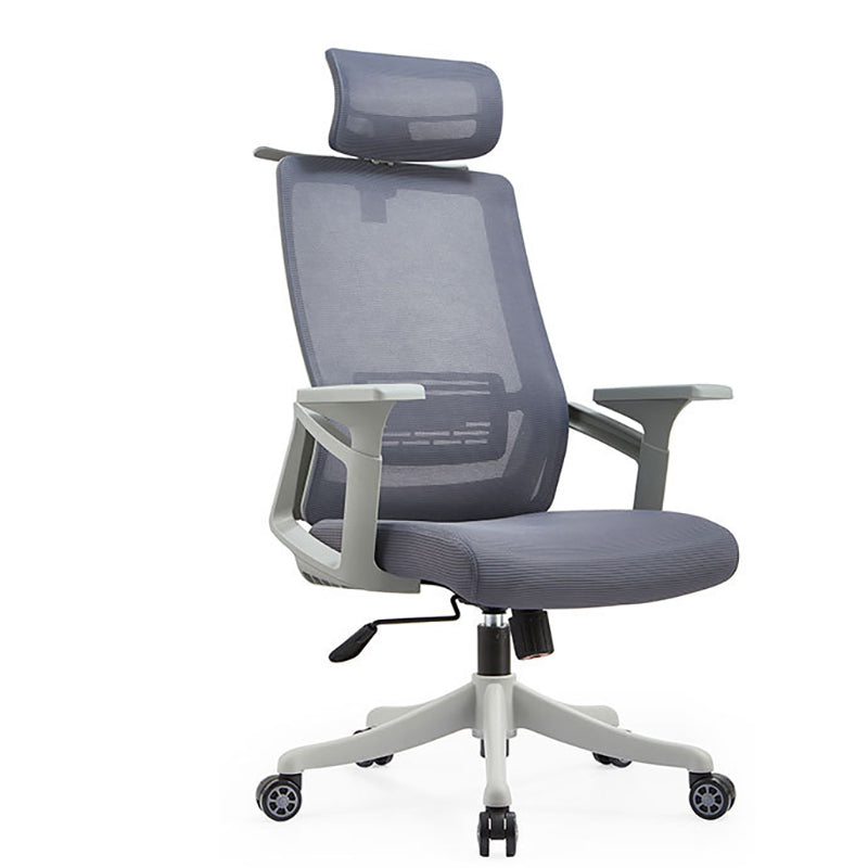 Modern Desk Chair Mesh Office Chair Conference Chair with Wheels Gray 1 Piece With Headrest Clearhalo 'furn' 'furn_office_chair' 'Furniture' 'Office Chairs' 'Office Furniture' 'office_chair' 6400337