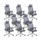 Modern Desk Chair Mesh Office Chair Conference Chair with Wheels Gray 8 Piece Set With Headrest Clearhalo 'furn' 'furn_office_chair' 'Furniture' 'Office Chairs' 'Office Furniture' 'office_chair' 6400344