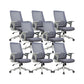 Modern Desk Chair Mesh Office Chair Conference Chair with Wheels Gray 8 Piece Set Without Headrest Clearhalo 'furn' 'furn_office_chair' 'Furniture' 'Office Chairs' 'Office Furniture' 'office_chair' 6400354