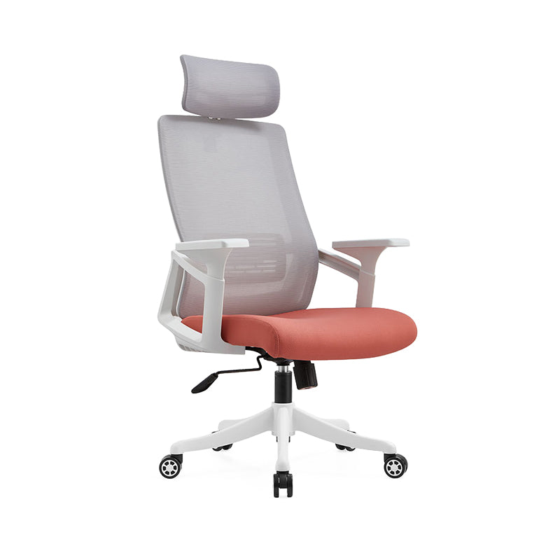 Modern Desk Chair Mesh Office Chair Conference Chair with Wheels Orange 1 Piece With Headrest Clearhalo 'furn' 'furn_office_chair' 'Furniture' 'Office Chairs' 'Office Furniture' 'office_chair' 6400356