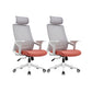 Modern Desk Chair Mesh Office Chair Conference Chair with Wheels Orange 2 Piece Set With Headrest Clearhalo 'furn' 'furn_office_chair' 'Furniture' 'Office Chairs' 'Office Furniture' 'office_chair' 6400357
