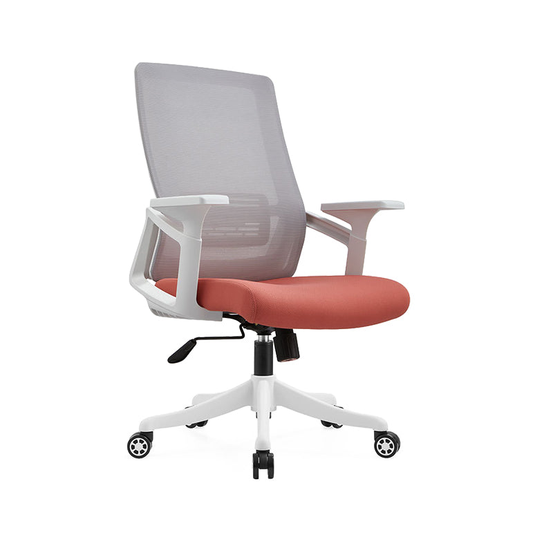 Modern Desk Chair Mesh Office Chair Conference Chair with Wheels Orange 1 Piece Without Headrest Clearhalo 'furn' 'furn_office_chair' 'Furniture' 'Office Chairs' 'Office Furniture' 'office_chair' 6400361