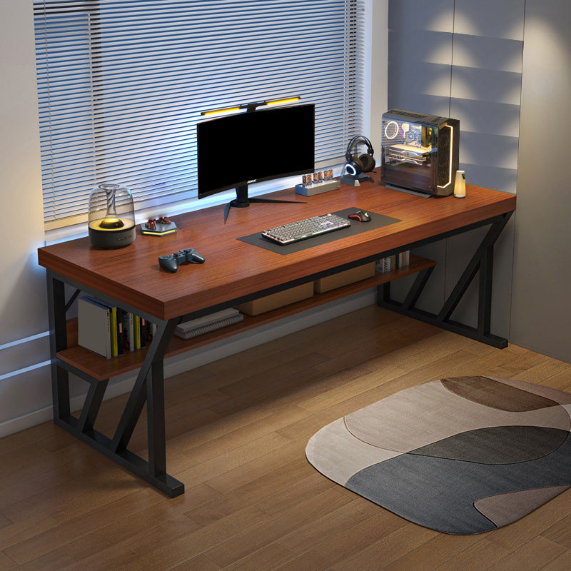 Bureau de bureau en bois contemporain Dessert d'écriture rectangulaire avec étagère