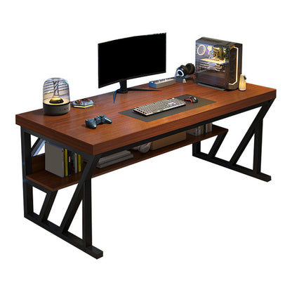 Bureau de bureau en bois contemporain Dessert d'écriture rectangulaire avec étagère