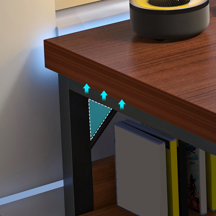 Bureau de bureau en bois contemporain Dessert d'écriture rectangulaire avec étagère