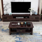 Traditional TV Media Stand Open Shelving Rubberwood TV Stand Console with Drawers Clearhalo 'furn' 'furn_tv_stands_entertainment_centers' 'Furniture' 'Living Room Furniture' 'TV Stands & Entertainment Centers' 'TV Stands & Media Storage Furniture' 'tv_stands_entertainment_centers' 6400770