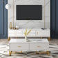 Glam Wood TV Stand Console White Enclosed Storage TV Media Stand for Living Room Clearhalo 'furn' 'furn_tv_stands_entertainment_centers' 'Furniture' 'Living Room Furniture' 'TV Stands & Entertainment Centers' 'TV Stands & Media Storage Furniture' 'tv_stands_entertainment_centers' 6400785