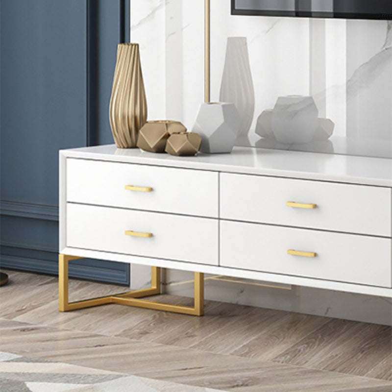 Glam Wood TV Stand Console White Enclosed Storage TV Media Stand for Living Room Clearhalo 'furn' 'furn_tv_stands_entertainment_centers' 'Furniture' 'Living Room Furniture' 'TV Stands & Entertainment Centers' 'TV Stands & Media Storage Furniture' 'tv_stands_entertainment_centers' 6400787