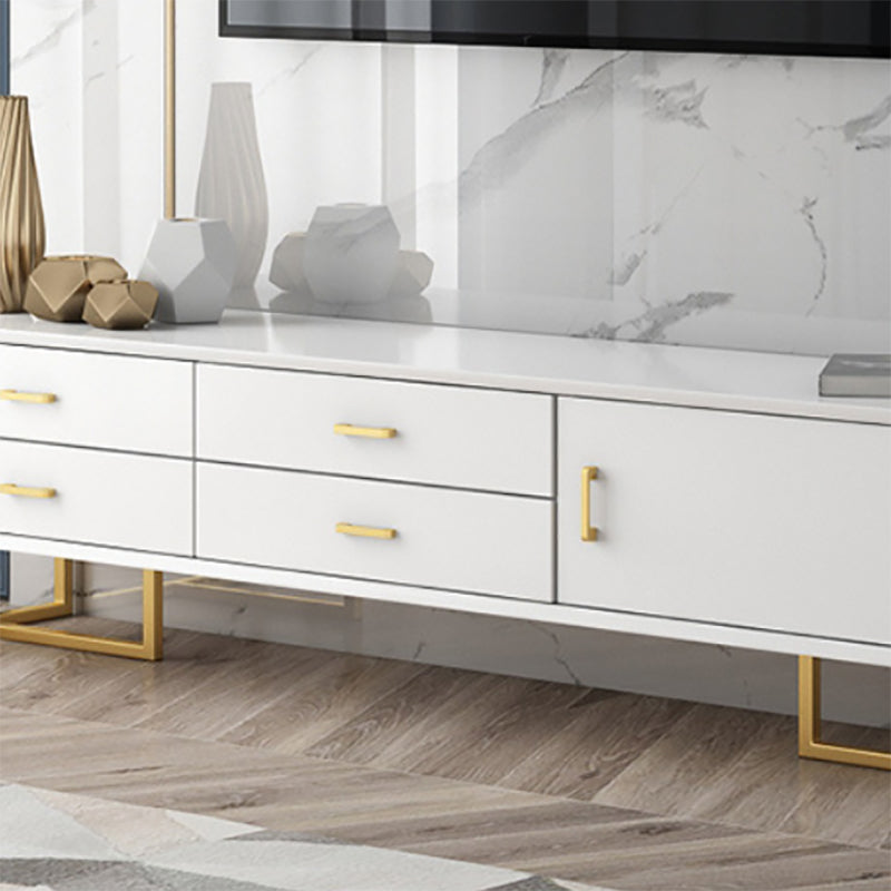 Glam Wood TV Stand Console White Enclosed Storage TV Media Stand for Living Room Clearhalo 'furn' 'furn_tv_stands_entertainment_centers' 'Furniture' 'Living Room Furniture' 'TV Stands & Entertainment Centers' 'TV Stands & Media Storage Furniture' 'tv_stands_entertainment_centers' 6400790